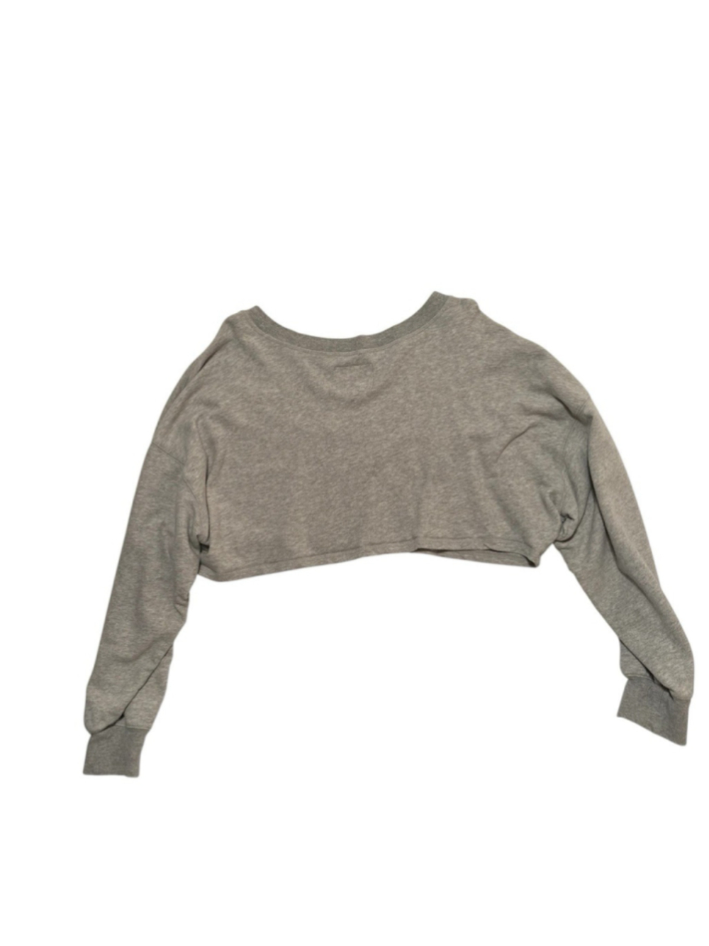St Thomas AERO Fleece Crop Top Sweatshirt Womens L Virgin Islands Gray Cotton - Picture 10 of 16
